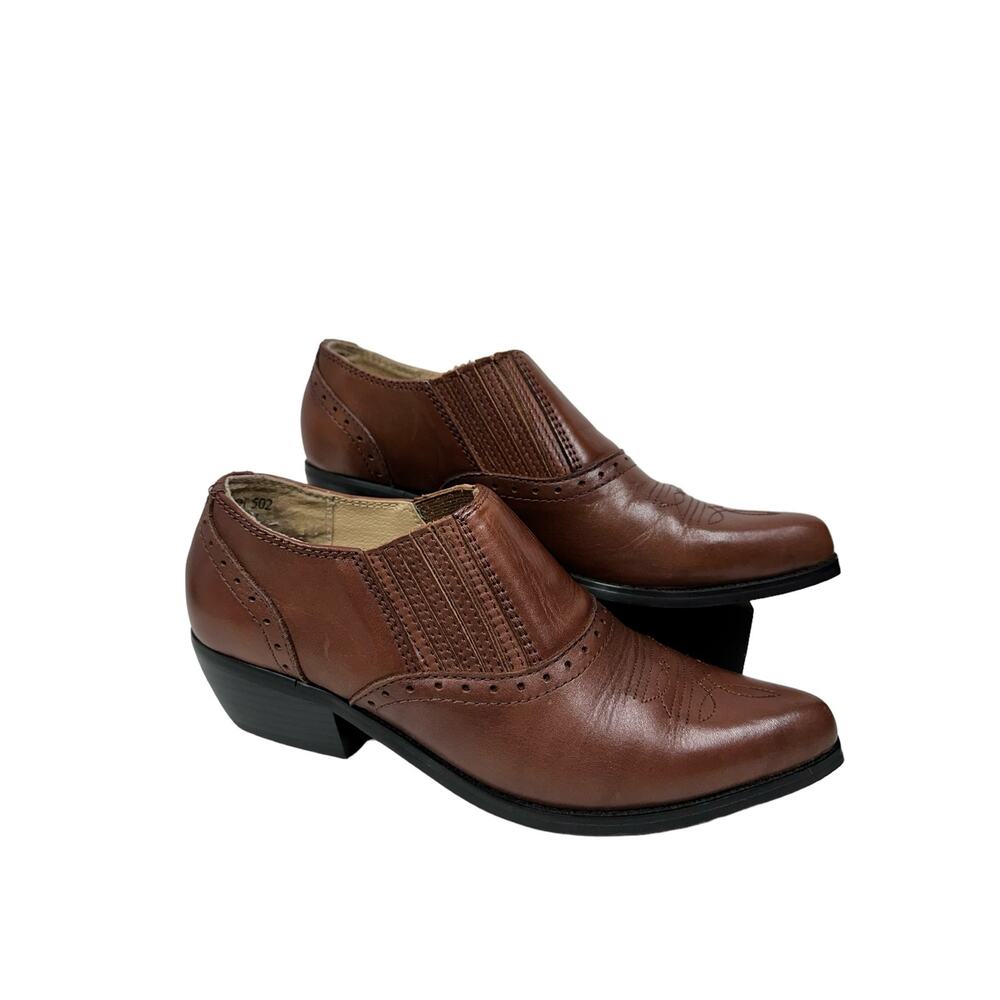 Dingo Womens Western Shoes Ankle Boots Booties by Dan Post Size 7M Brown Leather